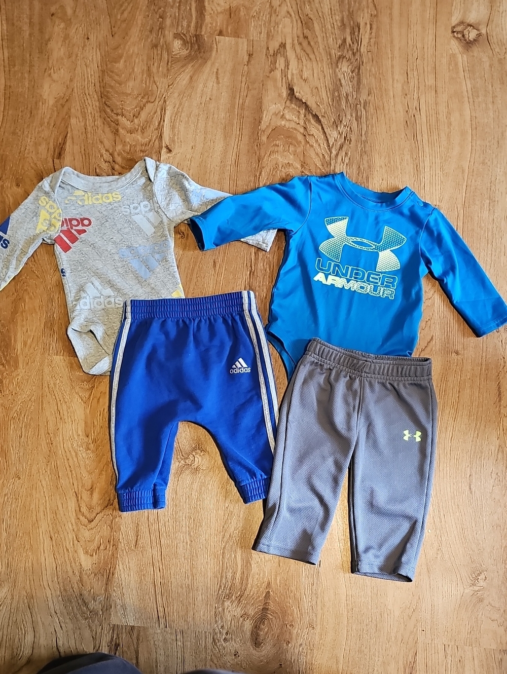 Under Armour Blue and Adidad Baby Boy Long Sleeve Top And Pant Bundle